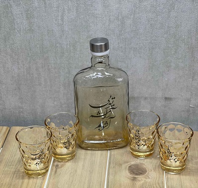 بطری و شات شیشه ای